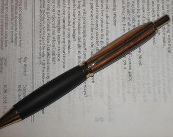 FREE SHIPPING Dakota Wood Writing Pen, Exotic Wood Pen, Black Rubber Accent, Unique Pattern