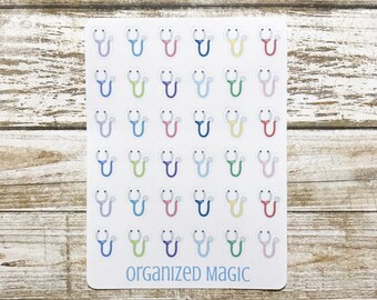 stethoscope planner stickers, nursing stickers, doctor stickers, doctor appointment stickers, medical stickers