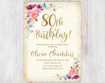 invitations for 80th birthday party