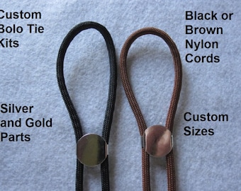 Jewelry Kit ~ Bolo Tie Kit ~ Diy Bolo Necklace Kit~ Custom Bolo Sizes ~ Black Bolo Tie Kit ~ Brown Bolo Tie Kit ~ Custom Sized Bolo Kits