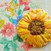 Beautiful Intoxicating Vintage Silk Ribbon Harvest Sunflower Embroidery Luxurious Applique Mint Condition