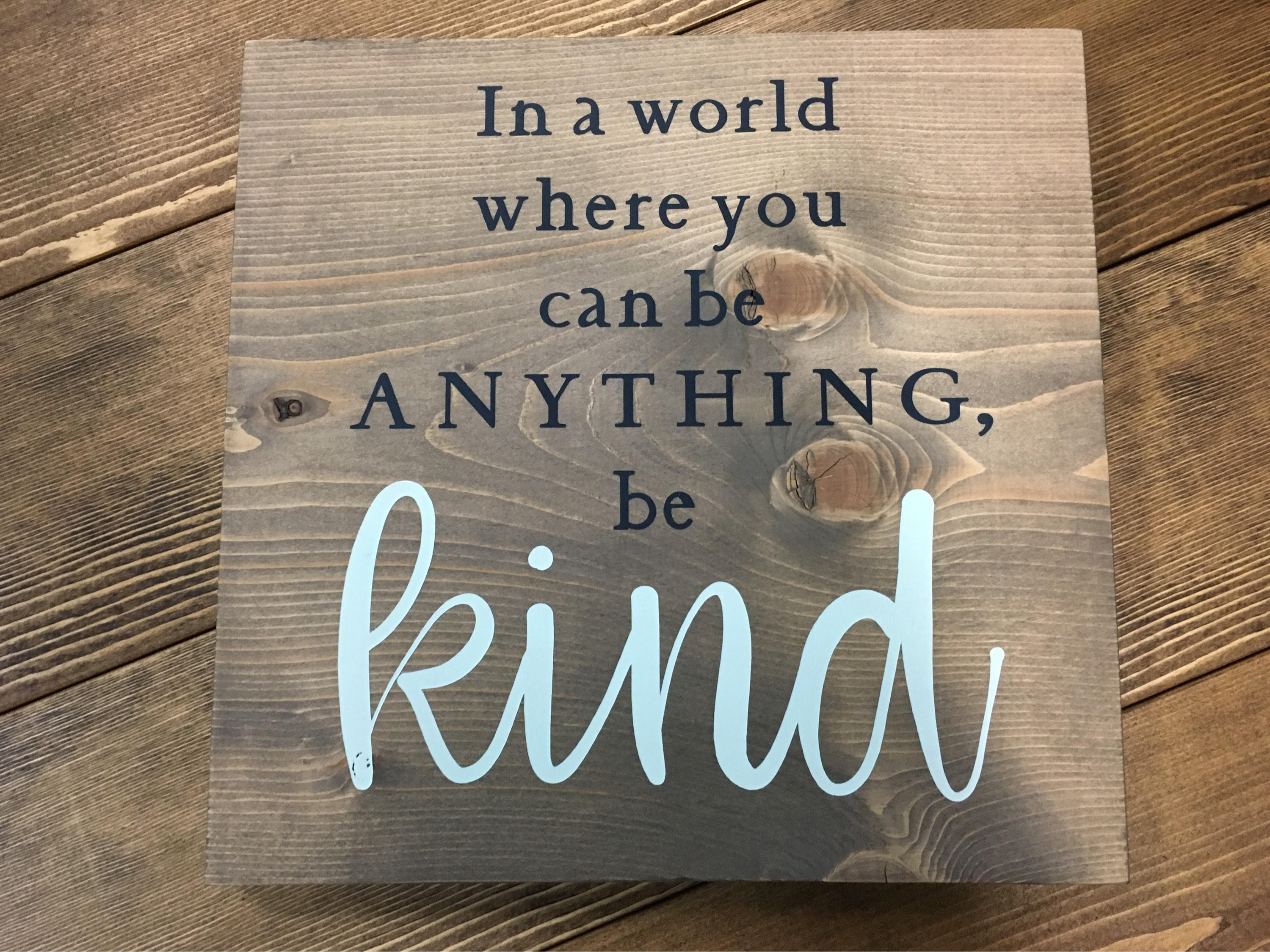 In a World Where You Can Be Anything Be Kind