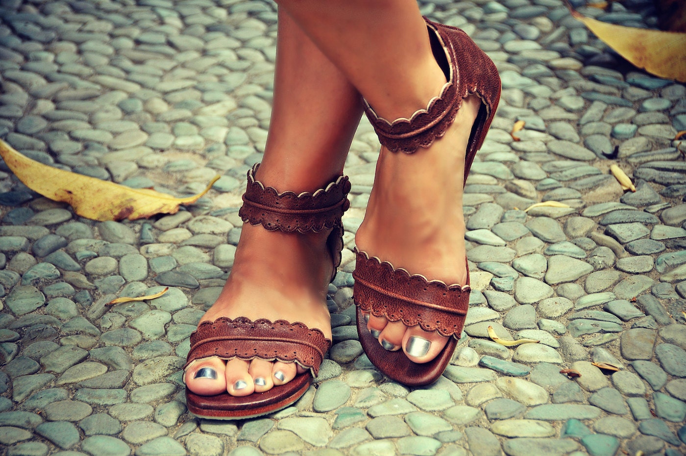 Midsummer Brown Leather Sandals Women Shoes Leather Shoes 