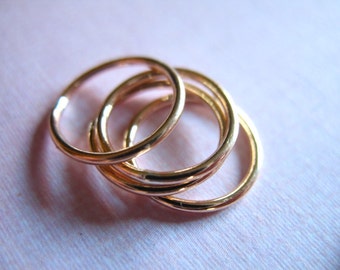 Gold Filled Above Knuckle Stacking Midi Rings, choose stack, choose number of rings, Gold Band Ring, Gold Ring, plain sr1 c solo