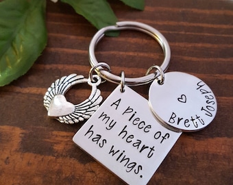 Personalized Memorial Keychain Sympathy Gift Loss
