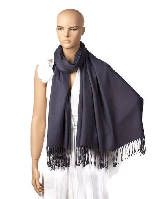 Charcoal Shawl Wedding Shawl Dark Gray Pashmina Bridesmaid Charcoal Shawl Wedding Shawl Dark Gray Pashmina Bridesmaid