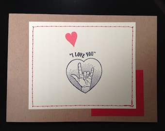 Sign Language Love Card sign language i love you I love you in sign language anniversary card love card
