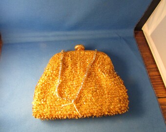 Gold Sequin and Beaded Purse
