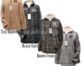 Monogrammed Quarter Zip Sherpa Jackets / Sherpa Quarterzips / NEW SHERPAS