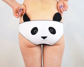 Panda face panties with ears lingerie underwear knickers