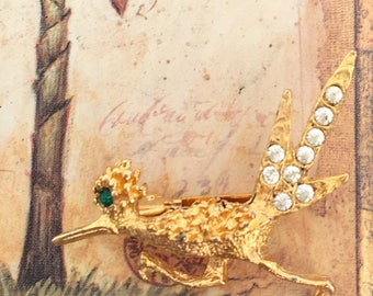 Vintage roadrunner brooch
