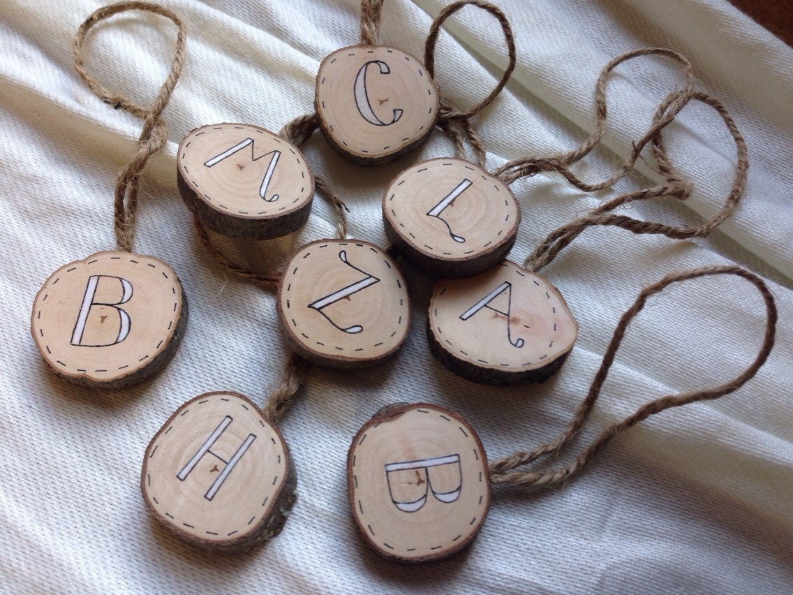 Custom Letter Christmas Ornaments TINY 1.25