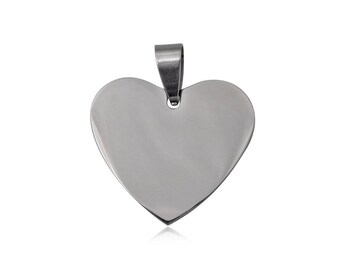 1 pendant 27 x 26 mm stainless steel heart
