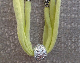 Shiny beaded t-shirt necklace