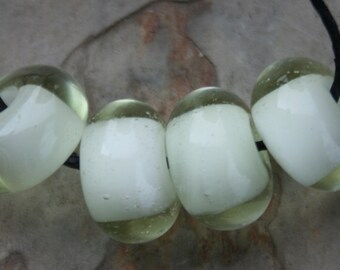 StoneyMarie Set of 4 Handmade Boro Borosilicate Lampwork Glass Beads Lemon Lime