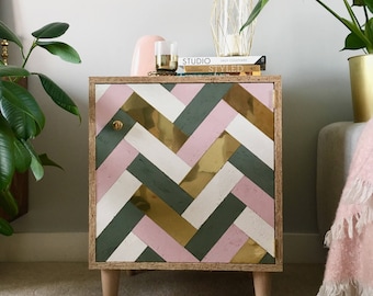 eco friendly mini OSB SIDEBOARD pastels & solid brass