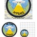 To Infinity and Beyond! x "We Come in Peace" Abducting UFO - Die Cut Glitter Paint & Embroidered Iron On Applique Patch # Space Alien NASA
