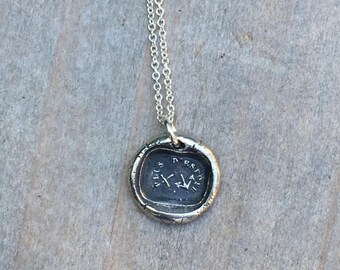 More hope-Broken anchor wax seal fine silver charm