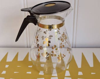 Vintage Coffee Pot in Clover Design. JAJ. Retro