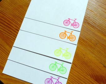 Gocco Printed Bicycle Notecards (Fluorescent 5 pack)