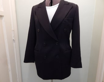 Escada Vintage Black Double Breasted Jacket Designer