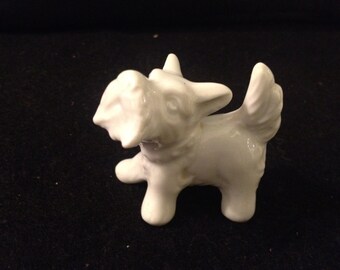 White Fine Porcelain Scottie Dog Collectible Figurine
