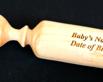 Wooden Baby Rattle Handmade Personalized Heirloom