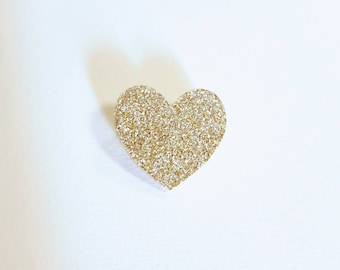 Brooch "little glittery gold heart"