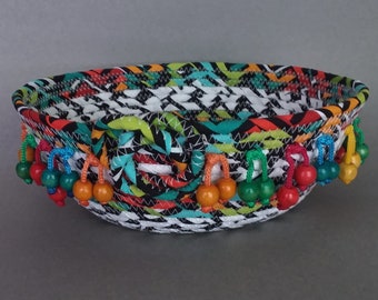 Coiled Fabric Basket, Fiesta