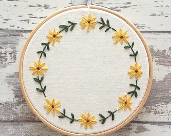 Custom Embroidery Hoop 5" Personalised Embroidery Wall Art - Flower Embroidery Hoop Art - Embroidery Flowers - Sunflower Embroidery Hoop