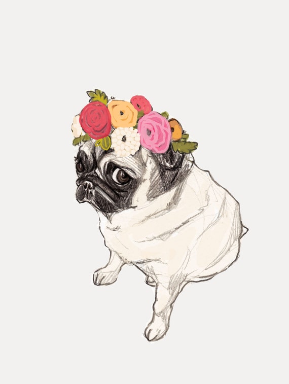 Pug Flower Crown