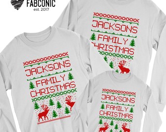 Ugly Christmas Sweater, Custom Family Name, Custom Christmas Family, Family Christmas Sweater, Ugly Christmas Sweatshirt, Family Christmas