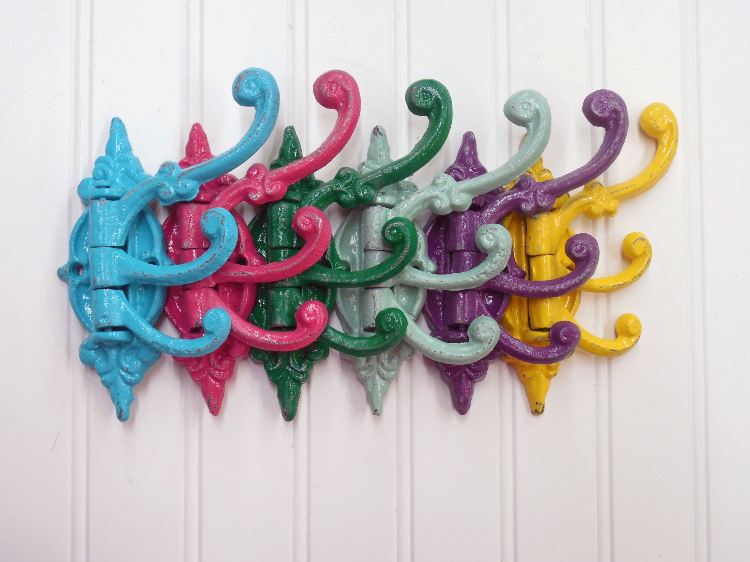 Set of 4 Swing Arm Cast Iron Swing Arm HooksYou Choose