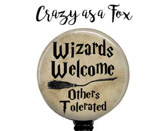Wizards Welcome Retractable Badge Holder, Badge Reel, Lanyard, Stethoscope ID Tag, Nurse, RN, Student, Harry Potter inspired