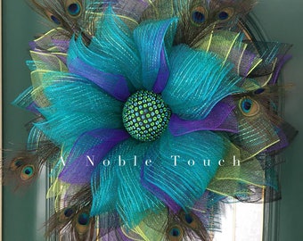 Tutorial for the Peacock Wreath by A Noble Touch, DIY Tutorial, Instructional Video for Peacock Wreath by A Noble Touch