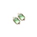 1 pair - Light Green Glass Rectangular Connector - Gold plated Bezel