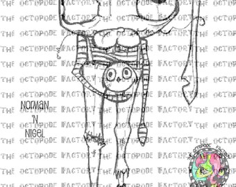 INSTANT DOWNLOAD Easter Bunny Norman Digital Stamp image