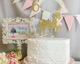 Personalized Unicorn Cake Topper, Gold Glitter Unicorn Cake Topper, Pink Glitter Unicorn Cake Topper, Unicorn Birthday Party, Unicorn Theme