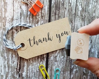 Thank You Sentiment Text Rubber Stamp - Thanks Stamper - Script Font - Card Making - Scrapbooking - Thanksgiving - Thank You Gift