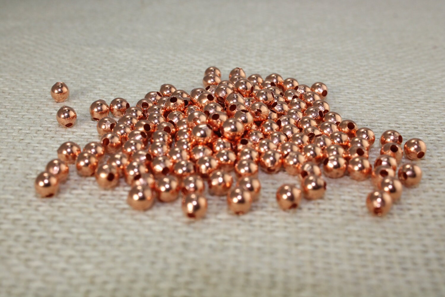 Genuine Copper 3mm Round Beads 100 Pieces