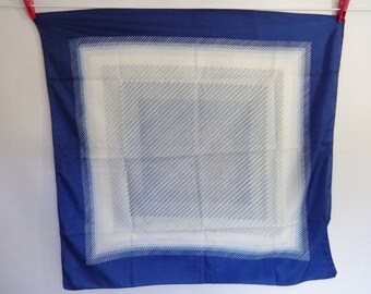 Vintage Blue Scarf Geometric 70cm x 72cm