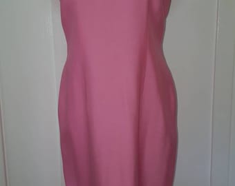 Vintage 1960s Pink Applique Wiggle Dress
