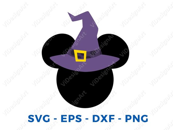 Download Mickey Mouse Halloween Witch Hat SVG DXF Png Vector Cut File