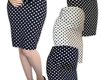 Maternity Pregnancy dot pencil skirt