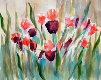 Iris original watercolor or reproduction
