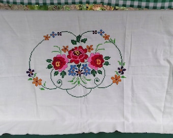 Vintage Hand-Embroidered Tapestry