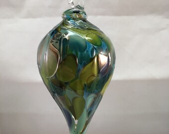 Hand Blown Tapered Christmas Ornament