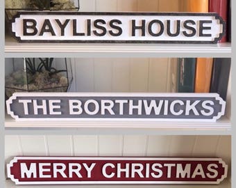 Personalised street sign. Vintage street signs. Customised road sign, rustic home decor. Family sign, football team sign, wedding gift.