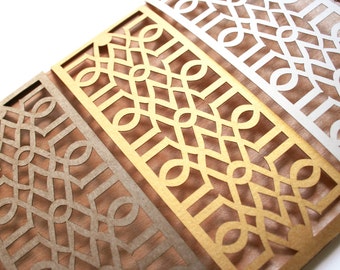 Laser Cut Belly Band, Modern Trellis Geometric Design: Custom Color