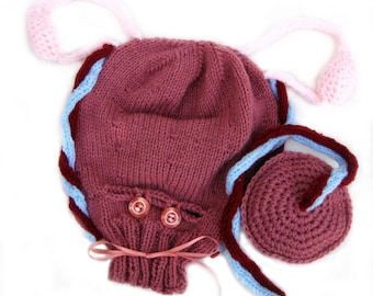 Knitted Uterus w/ Caesarian Opening, Ovaries and Blood Vessels, Placenta, Ante-natal Teaching Aid, Childbirth Education, Midwife Gift
